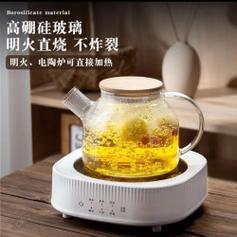高硼硅家用煮茶壶过滤加厚带盖烧水透明透明烧水日式